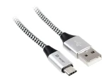 USB kábel USB-A - USB-C čierno-strieborný / Dátový kábel / USB 2.0 / 1 m (TRAKBK46265)