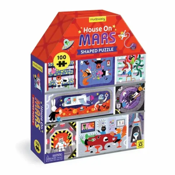 Mudpuppy Puzzle Dom na Marse v tvare domu