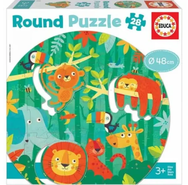 Educa Okrúhle puzzle Džungľa