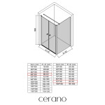 CERANO - Sprchovací kút Antelo L - Ľ/P - 6 mm - čierna matná, transparentné sklo - 88x90 - otočný CER-666526