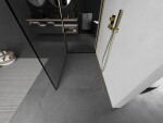 MEXEN/S - Kioto Sprchová zástena WALK-IN 120 x 120, čierny vzor, zlatá 800-120-212-50-70-120