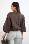 Dámska bavlnená bunda typu bomber na zips, hnedá UNI