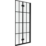 MEXEN - MIST vaňová zástena 80x150 cm 6mm 2-s, čierna, dekor, pravá 8A9-080-002-70-77-P