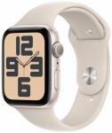 Apple Watch SE (2023) GPS 44mm Hviezdne biele hliníkové telo - Hviezdne biely športový remienok S/M / 140-190 mm (MRE43)