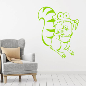 Veselá Stena Samolepka Veverička Scrat Farba: zelená, Veľkosť: 60 x 47 cm