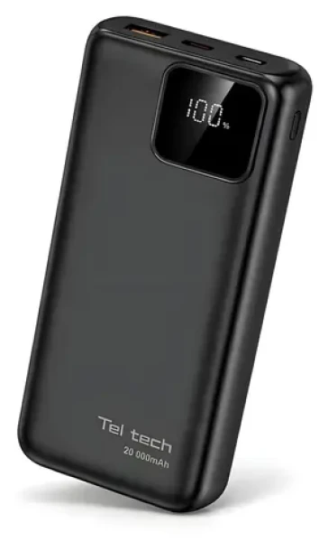 Teltech TT-PB20 čierna / Powerbanka / 20 000 mAh (37476)