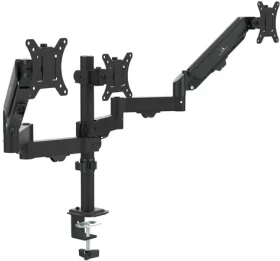 Maclean MC-137 čierna / Stolný držiak pre tri monitory / 17-27" / VESA 75x75-100x100 / nosnosť 8 kg (3)