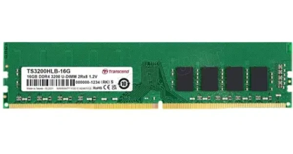 Transcend pamäť 16GB / DDR4 3200 / U-DIMM / 2Rx8 / 1Gx8 / CL22 / 1.2V (TS3200HLB-16G)