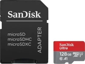SanDisk Ultra microSDXC 128GB + adaptér / Class 10 / UHS-I / U3 / A1 / čítanie: až 120MBs (SDSQUA4-128G-GN6MA)