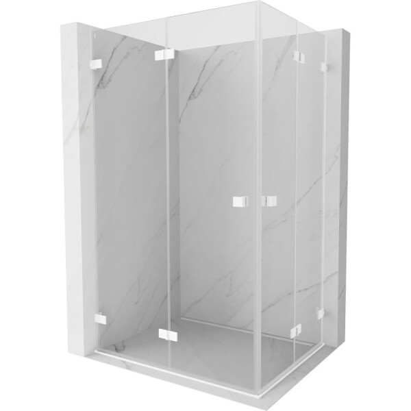 MEXEN/S - Lunar-F Duo sprchovací kút skladacie dvere 100 x 70, transparent, biela 836-100L-070P-20-00