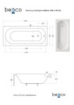 BESCO - Obdĺžniková vaňa INTRICA - Nožičky k vani - Bez nožičiek, Rozmer vane - 170 × 75 cm VANINTRICA170