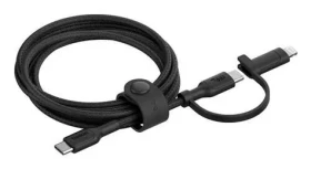 Belkin BOOST CHARGE kábel 2-v-1 USB-C + Lightning čierna / 1,5 m (CAC003HQ1.5MBK)