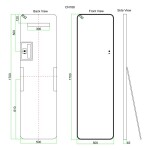 Mereo Zrkadlo hranaté 500x1700 mm, LED osvetlenie, závesné aj stojaté, čierny rám CN188