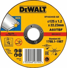 DeWalt DT42340TZ / Kotúč do uhlovej brúsky / 125 mm / M14 / na kovy (DT42340TZ)