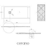 CERANO - Sprchová vanička obdĺžniková Pablo - SMC/minerálny kompozit - štruktúrovaná čierna matná - 150x70x3 CER-481117