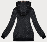 Čierna dámska mikina na zips s kapucňou a sťahovacou šnúrkou (2306) odstíny černé L (40)