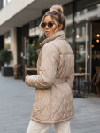 Dámska prechodná bunda s opaskom béžová FashionStreet TY5589 XXL