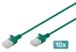 Digitus CAT 6 U-UTP Slim zelená / Patch kábel / 0,5 m / 10 ks (DK-1618-005S-G-10)