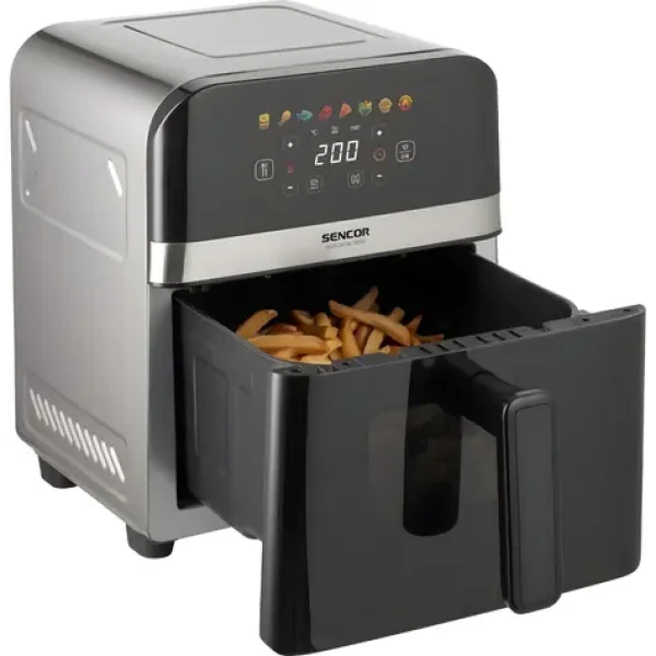 Sencor SFR 6800SS Inox / Teplovzdušná fritéza / Dual Heat / 6 l / 1700 W / 40-200 °C