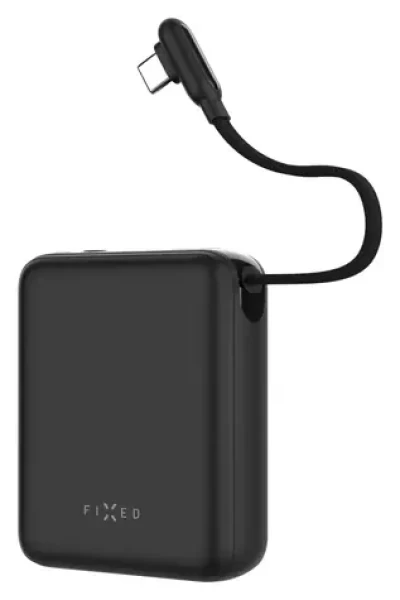 FIXED Zen 10 Loop čierna / Powerbanka / 10 000 mAh / 30W PD / LCD displej / integrovaný kábel (FIXZENL-10-BK)