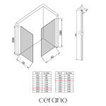 CERANO - Sprchová zástena Walk-in Crystal TL/P - 10 mm - bezvzperový systém - chróm, grafitové sklo - 150x110x200 CER-8050BD80409