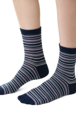 Dámske vzorované ponožky 099 tmavě modrá 35-37