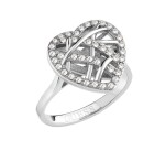 Guess Slušivý oceľový prsteň Heart Cage JUBR03101JWRH 54 mm