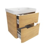 Kúpeľňová skrinka s umývadlom SAT Fusion 57,5x53x45 cm dub medový mat SATFUSION260DMMW SATFUSION260DMMW