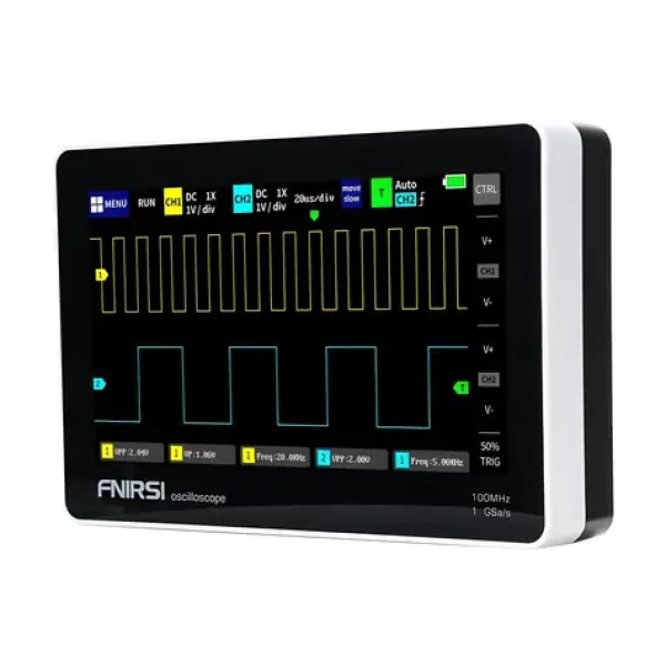 FNIRSI 1013D / Osciloskop / 7" dotykový displej / 2 kanály / 100 MHz / 1 GSa / s / Li ION batéria (1013D)