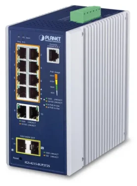 Planet IGS-4215-8UP2T2S / Switch priemyselný / L2/L4 Managed / 8x GbE PoE / 2x GbE / 2x SFP / IP30 (IGS-4215-8UP2T2S)