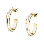 Trussardi Kruhové bicolor náušnice z ocele Concept TJAYY09