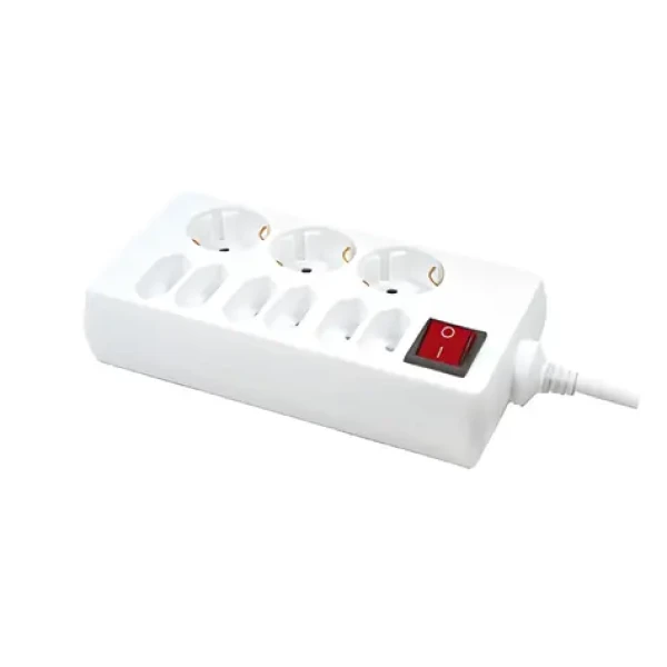 LogiLink Predlžovací kábel 9 zásuviek biela / Predlžovací kábel / 9 zásuviek / 1,5 m / vypínač / 3500 W (LPS201)