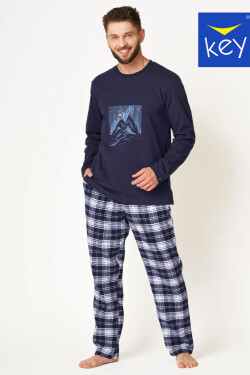 Pánske pyžamo MNS 412 B24 tmavomodré – Key 2XL
