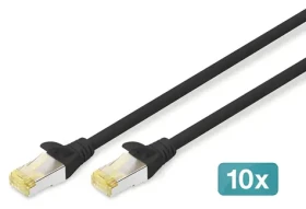 Digitus CAT 6A S/FTP čierna / Patch kábel / 10 ks / 3 m / RJ-45 / LSZH / 500 MHz (DK-1644-A-030-BL-10)