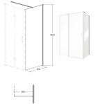 BESCO - Pevná stena EXO-CH - FARBA rámu - Chróm / Leštený hliník (ALU), Rozmer A - 90, Rozmer C - 190, Smer zatvárania - Univerzálne Ľavé / Pravé, Výplň - Číre bezpečnostné sklo - 6 mm BCEXOCH90CC