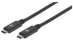 Manhattan USB-C černá / USB kabel / USB-C (M) – USB-C (M) / USB 3.2 Gen 2, 10 Gbit/s / 1 m (355223)