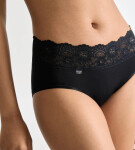 Sloggi Romance - midi nohavičky z bavlny Supima® s čipkou Sloggi BLACK 38