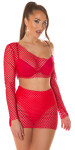 Sexy Koucla 2Piece Set / net skirt and Top red Einheitsgroesse