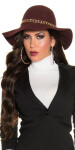 Trendy floppy felt hat with decorative chain Einheitsgroesse