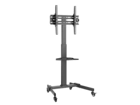 Equip 650607 čierna / Podlahový stojan TV / 32-55" / výškovo nastaviteľný / VESA max. 400x400 / nosnosť 35 kg (650607)