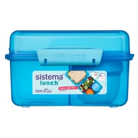Sistema Lunch Trojkomorová krabička s nádobou na jogurt s dvojitým viečkom 2 l modrá (8592001419551)