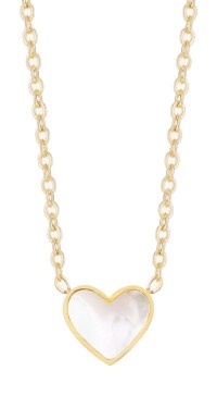 Preciosa Nežný pozlátený náhrdelník s perleťou Mother of Pearl Heart 7490Y01