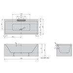 POLYSAN - CASCATA L MONOLITH obdĺžniková vaňa 180x80x60cm, kaskáda nerez 73836ML.100