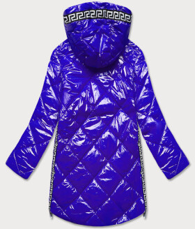 Lehká lesklá dámská bunda v chrpové barvě s model 16982574 - Libland Barva: odcienie niebieskiego, Velikost: 52