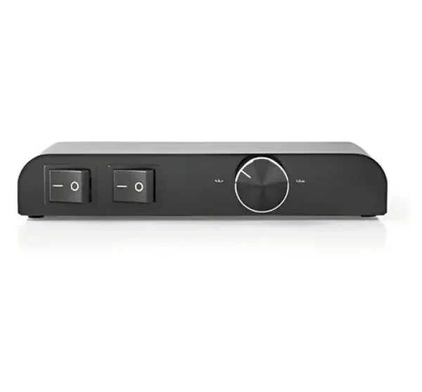 Nedis Ovládací panel reproduktora čierny / Ovládací panel / 2 porty / Banánek / 4-16 Ohm / 60W/kanál (ASWI2652BK)
