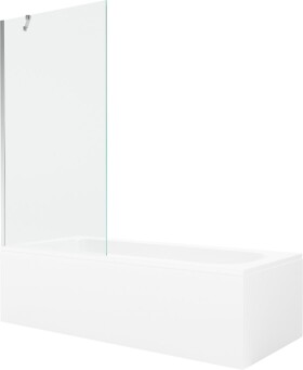 MEXEN/S - Vega obdĺžniková vaňa 160 x 70 cm s panelom + vaňová zástena 90, transparent, chróm 550116070X9509000001