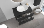 CERANO - Kúpeľňová skrinka Carole - čierna matná + doska pod umývadlo Navira Slim - 18 mm - 70x49, 8x46 CER-8050BD82822