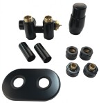 HOPA - THERMCOMBI-SET, stredový ventil (Z4K) s pripojením pre elektrickú tyč - Farba - Čierna , Variant - Pravá RDTHERMCOMSETRB