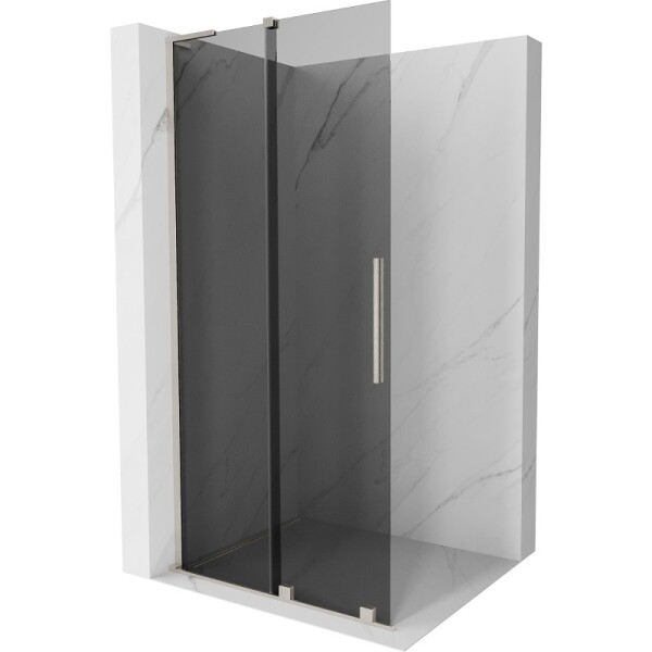 MEXEN/S - Velar L Sprchová zástena posuvná Walk-in 120 x 200, grafit 8 mm, nikel kartáčovaný 871-120-003-43-97