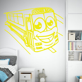 Veselá Stena Samolepka School bus Farba: žlutá, Veľkosť: 60 x 48 cm
